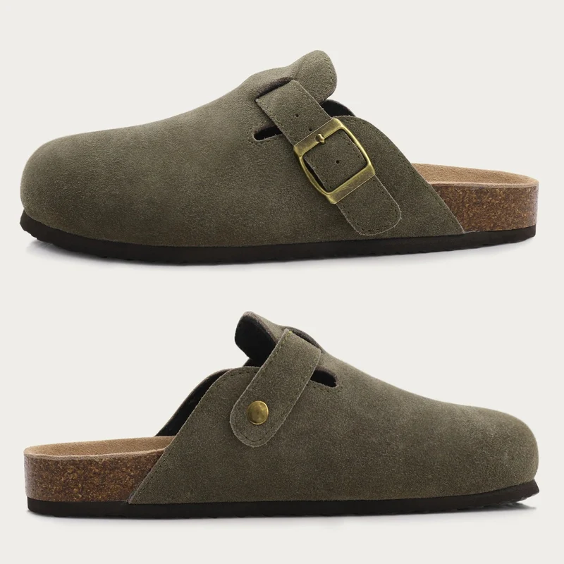 Comwarm Damen-Wildleder-Pantoletten mit Fußgewölbeunterstützung – Bequeme Strandsandalen und Clogs