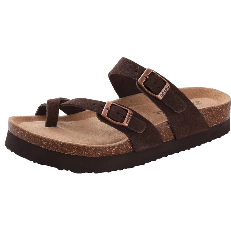 Comwarm Damen-Wildleder-Pantoletten mit Fußgewölbeunterstützung – Bequeme Strandsandalen und Clogs