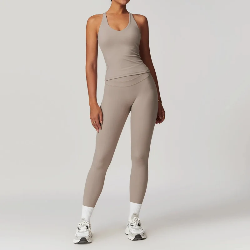 Mikeyoga Damen-Yoga-Set – 2-teilige Sportbekleidung: Leggings und Crop-Top