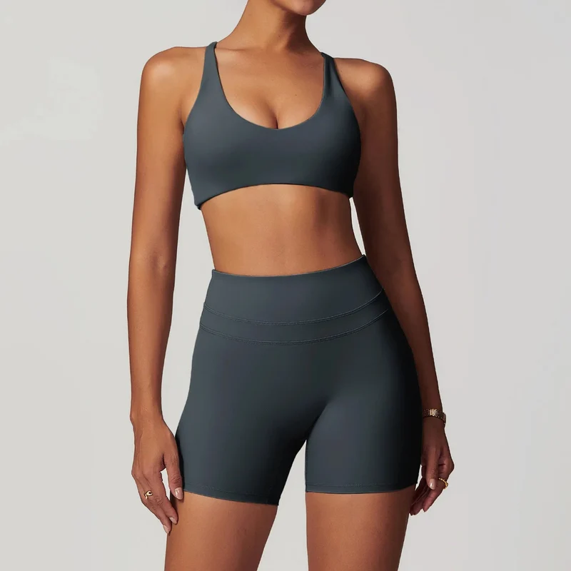 Mikeyoga Damen-Yoga-Set – 2-teilige Sportbekleidung: Leggings und Crop-Top