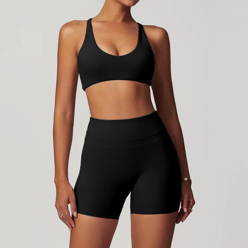 Mikeyoga Damen-Yoga-Set – 2-teilige Sportbekleidung: Leggings und Crop-Top