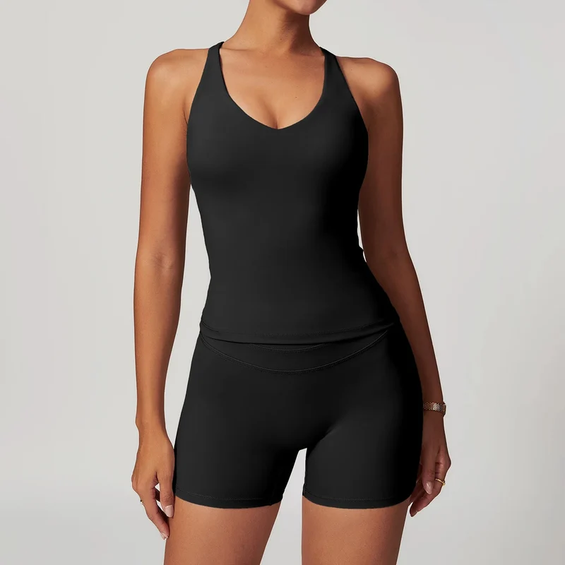 Mikeyoga Damen-Yoga-Set – 2-teilige Sportbekleidung: Leggings und Crop-Top