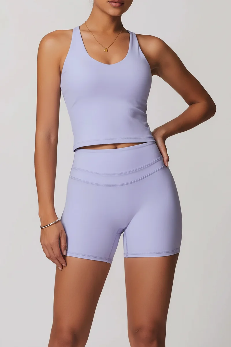 Mikeyoga Damen-Yoga-Set – 2-teilige Sportbekleidung: Leggings und Crop-Top