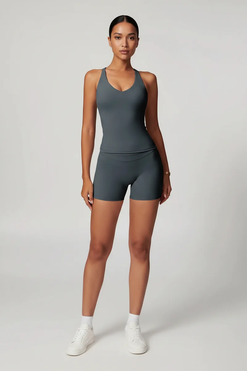 Mikeyoga Damen-Yoga-Set – 2-teilige Sportbekleidung: Leggings und Crop-Top