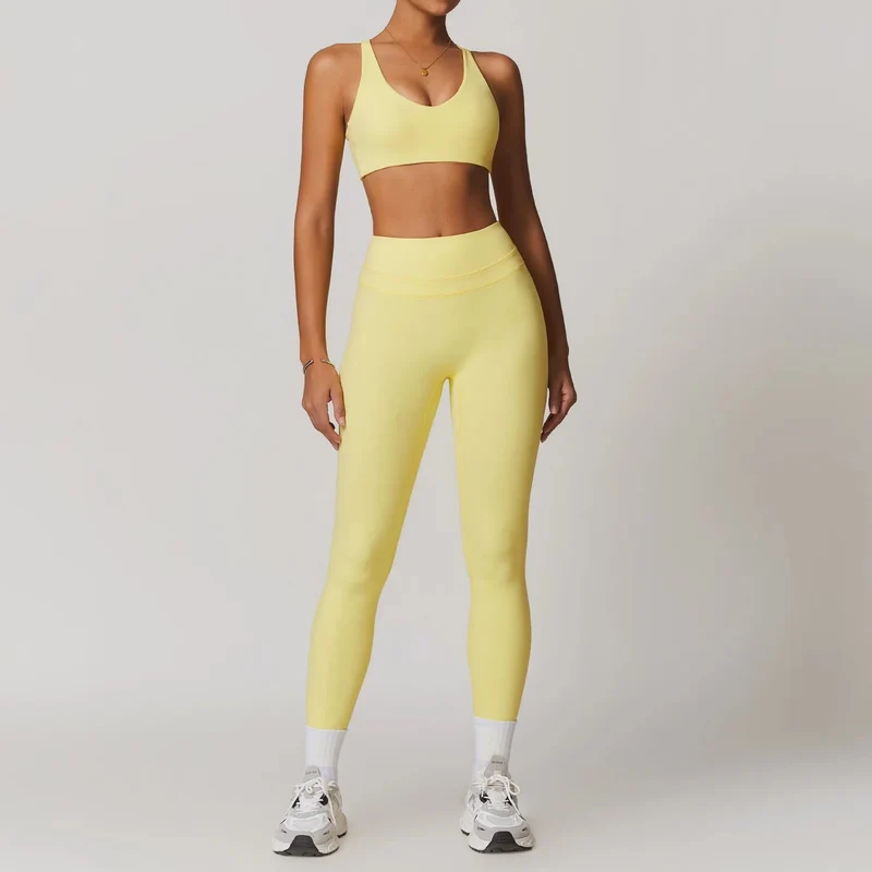 Mikeyoga Damen-Yoga-Set – 2-teilige Sportbekleidung: Leggings und Crop-Top