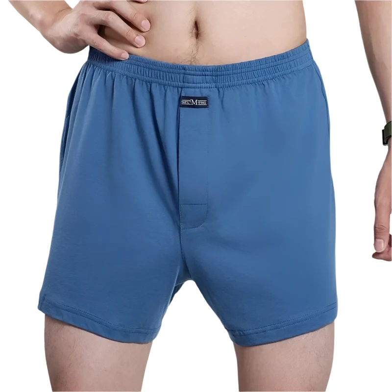 Herren-Boxershorts mit hohem Bund – Lässige karierte Baumwoll-Pyjamahose, Übergrößen M–3XL