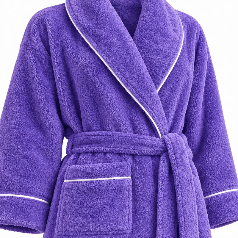 Oversized Fleece-Bademantel für Herren – Korallenfarbener Flanell-Kimono-Bademantel für Paare