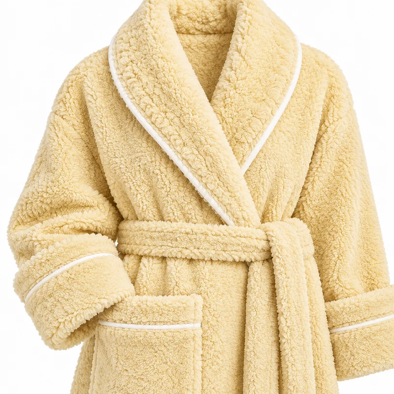 Oversized Fleece-Bademantel für Herren – Korallenfarbener Flanell-Kimono-Bademantel für Paare