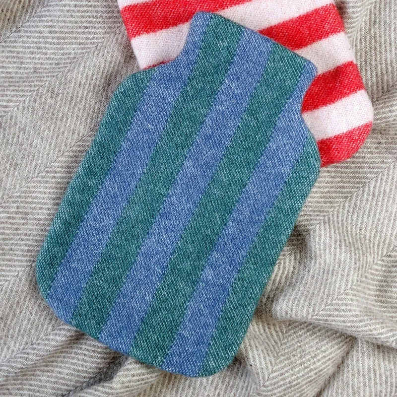 Coudre Berlin - Wärmflasche - STREIFEN greenstone / denim