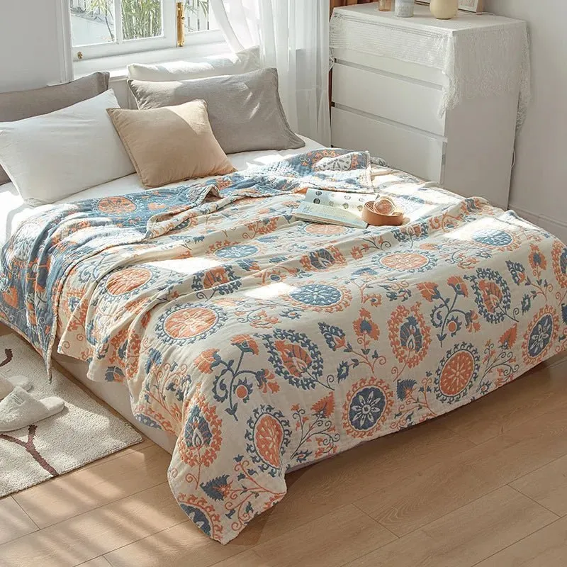 Weiche Sommerdecke aus japanischer Baumwollgaze für Sofa und Bett – leichte und atmungsaktive Bettwäsche