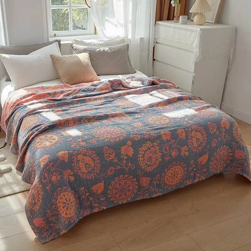 Weiche Sommerdecke aus japanischer Baumwollgaze für Sofa und Bett – leichte und atmungsaktive Bettwäsche
