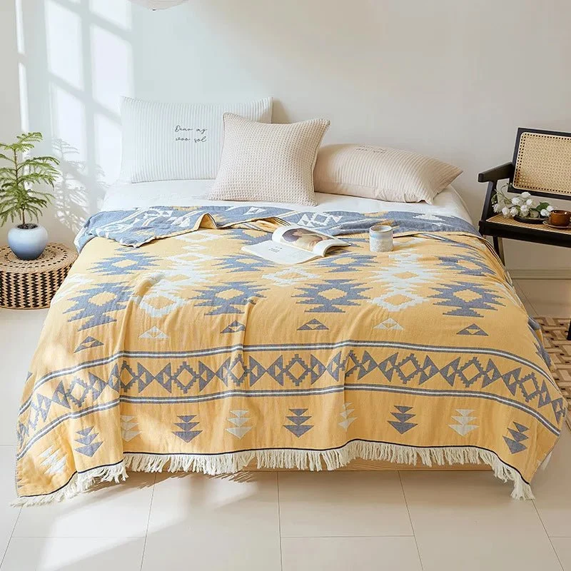 Weiche Sommerdecke aus japanischer Baumwollgaze für Sofa und Bett – leichte und atmungsaktive Bettwäsche