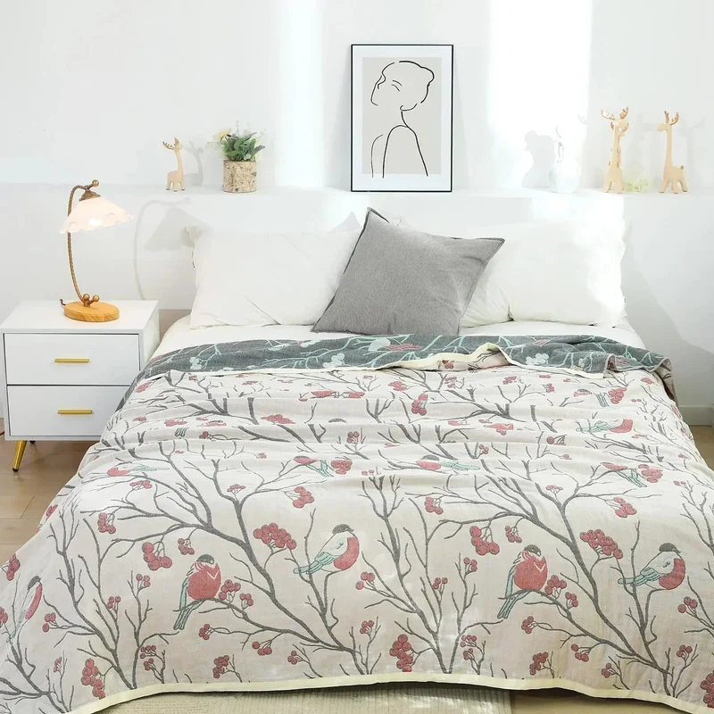 Weiche Sommerdecke aus japanischer Baumwollgaze für Sofa und Bett – leichte und atmungsaktive Bettwäsche