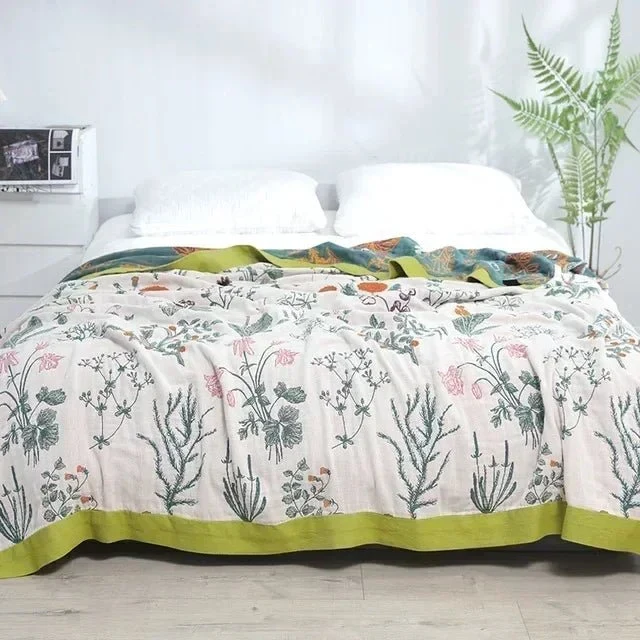 Weiche Sommerdecke aus japanischer Baumwollgaze für Sofa und Bett – leichte und atmungsaktive Bettwäsche