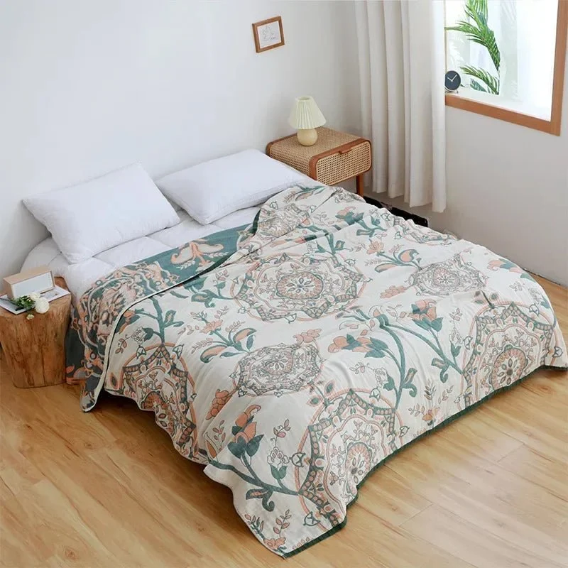 Weiche Sommerdecke aus japanischer Baumwollgaze für Sofa und Bett – leichte und atmungsaktive Bettwäsche