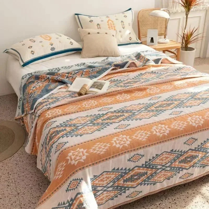 Weiche Sommerdecke aus japanischer Baumwollgaze für Sofa und Bett – leichte und atmungsaktive Bettwäsche