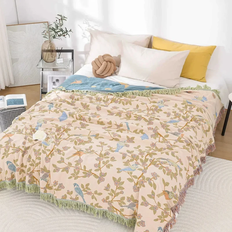 Weiche Sommerdecke aus japanischer Baumwollgaze für Sofa und Bett – leichte und atmungsaktive Bettwäsche
