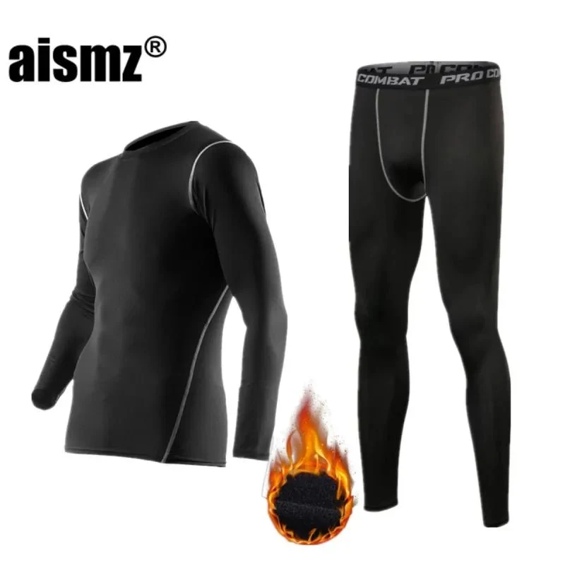 Thermounterwäsche-Set für Herren im Winter – Kompressions-Fleece-Unterwäsche, lange Unterwäsche, erste Schicht Sportbekleidung