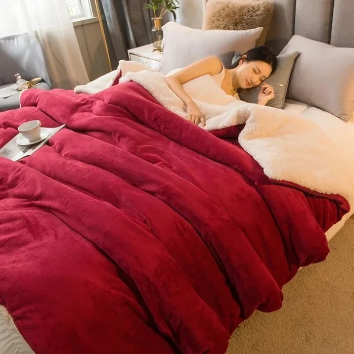 Kuscheldecke aus Wolle für warme Wintertage – Wendbarer Bettbezug (Queen-Size)