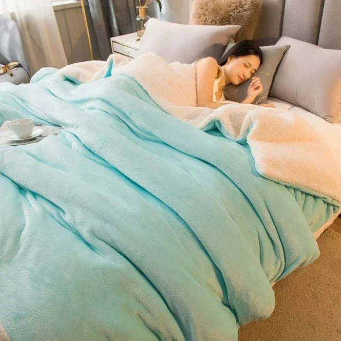 Kuscheldecke aus Wolle für warme Wintertage – Wendbarer Bettbezug (Queen-Size)