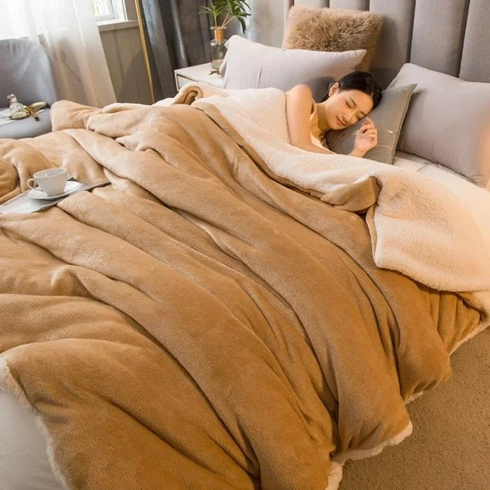 Kuscheldecke aus Wolle für warme Wintertage – Wendbarer Bettbezug (Queen-Size)