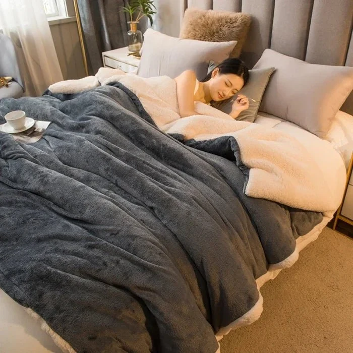Kuscheldecke aus Wolle für warme Wintertage – Wendbarer Bettbezug (Queen-Size)