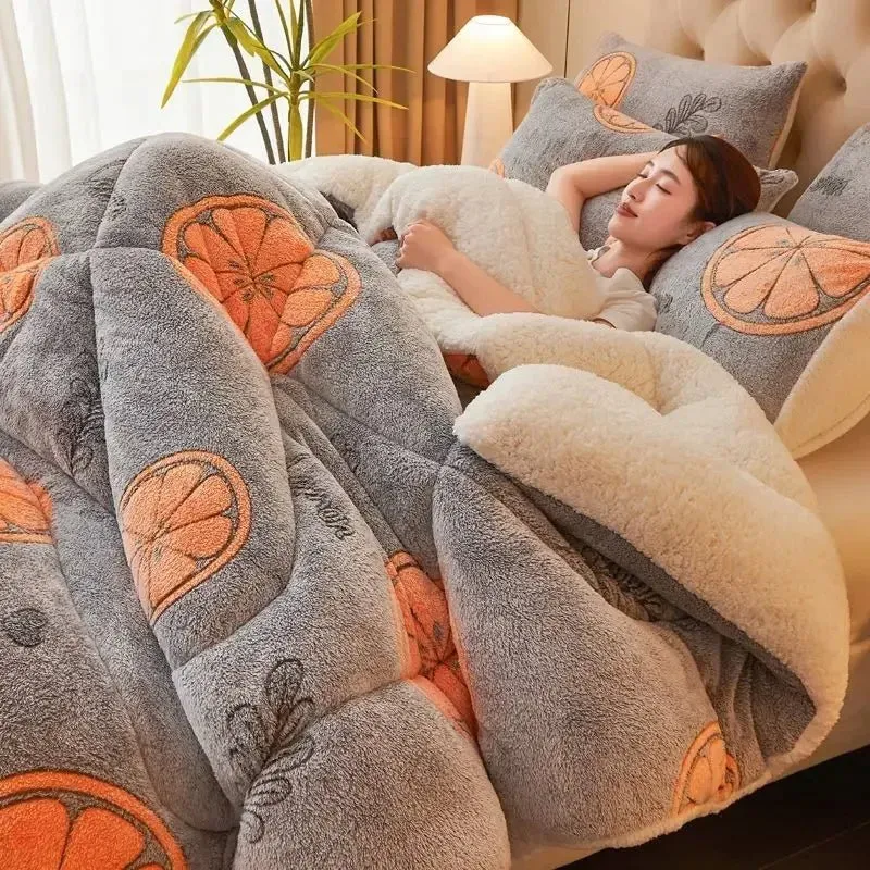 Winterliche Lammwolldecke – Dicke und warme Plüschdecke für Einzel- und Doppelzimmer im Studentenwohnheim