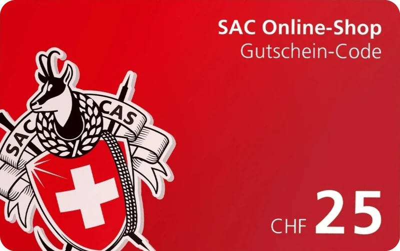 SAC-Gutschein: Online-Shop CHF 25.00