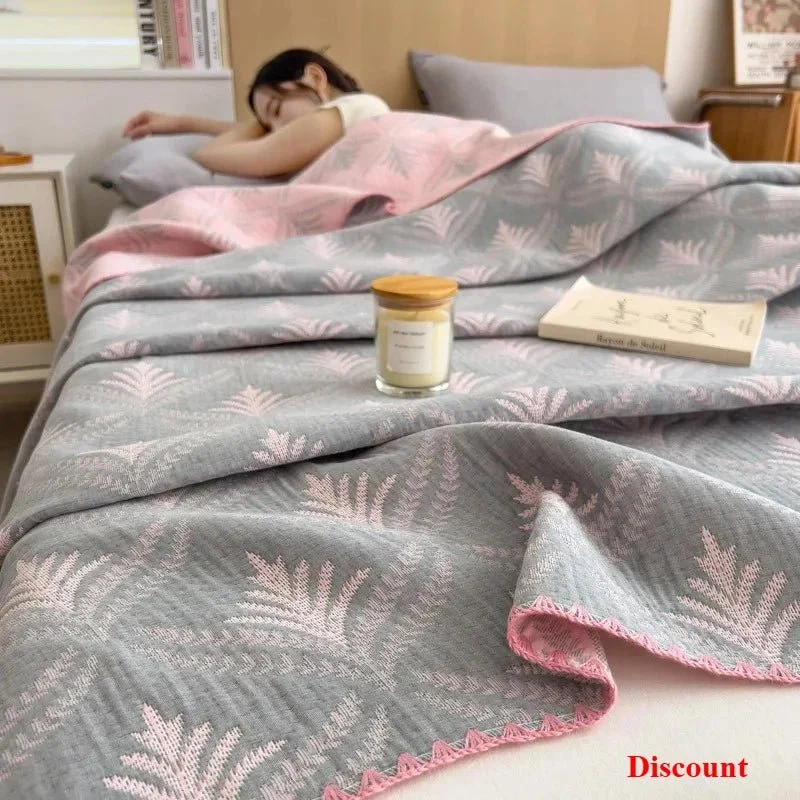 Jacquard-Decke aus Baumwolle – Dreilagige Garnwolle, Handtuch-Sofabezug/Schaldecke