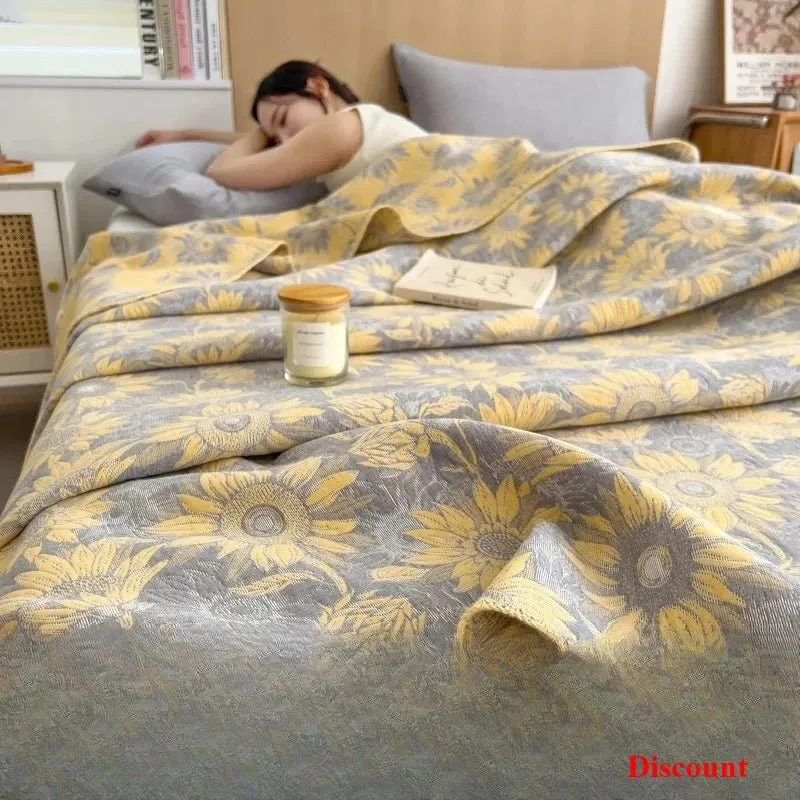 Jacquard-Decke aus Baumwolle – Dreilagige Garnwolle, Handtuch-Sofabezug/Schaldecke