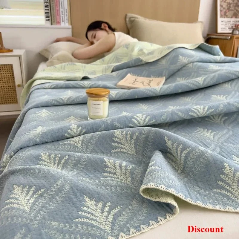 Jacquard-Decke aus Baumwolle – Dreilagige Garnwolle, Handtuch-Sofabezug/Schaldecke