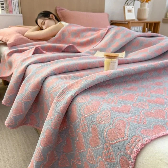 Jacquard-Decke aus Baumwolle – Dreilagige Garnwolle, Handtuch-Sofabezug/Schaldecke