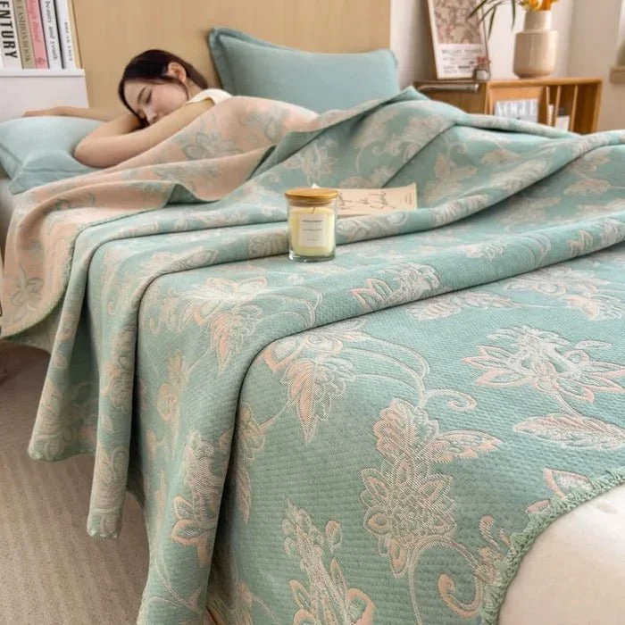 Jacquard-Decke aus Baumwolle – Dreilagige Garnwolle, Handtuch-Sofabezug/Schaldecke