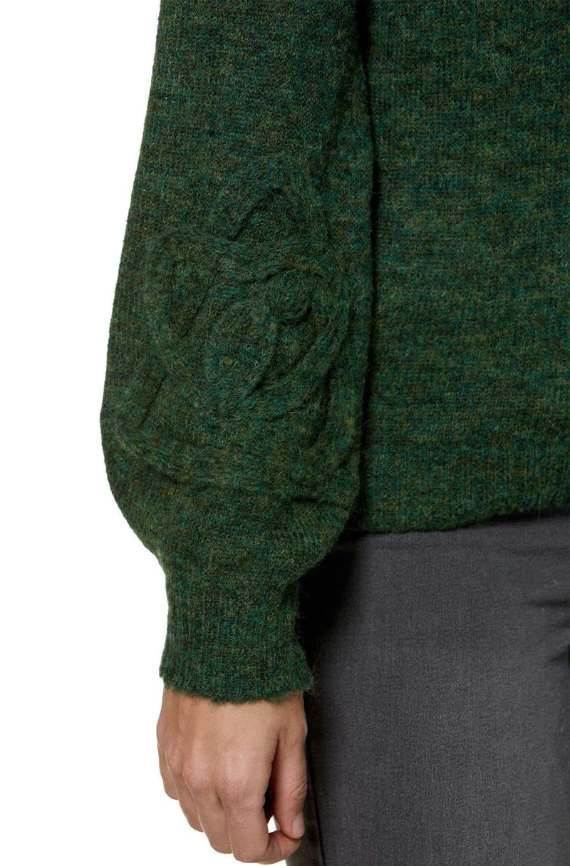 Alpaka Rollkragenpullover SALOMON – Modischer Crop-Strick mit Applikationen