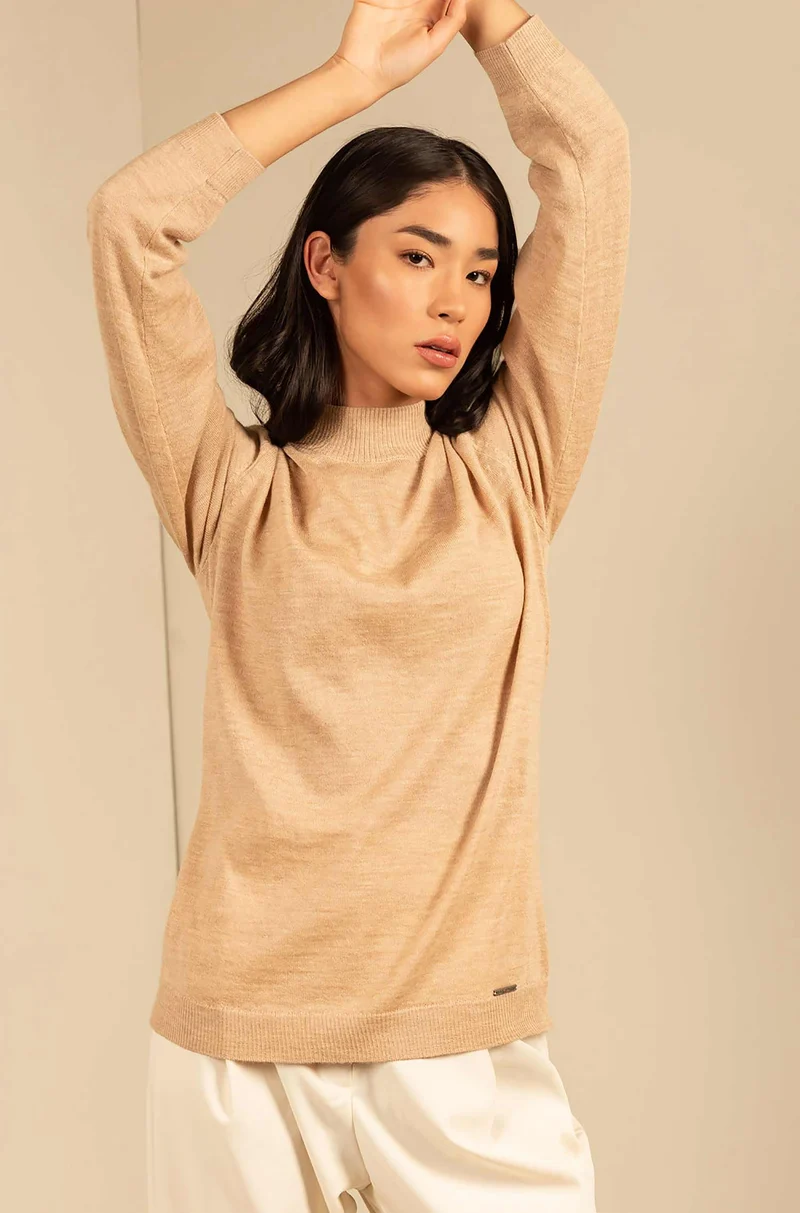KUNA - Alpaka Damen Rollkragenpullover - Anahi – 100 % Baby‑Alpaka